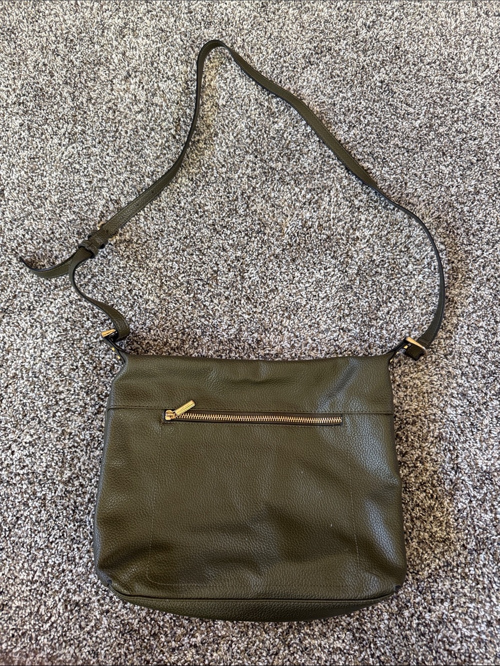 Target Olive Green Crossbody Bag with Gold Zip